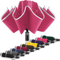 Bodyguard Inverted Umbrella - Large Windproof for Rain & Sun, Compact Reverse With Reflective Stripe, Teflon-Coated for Women Men, Travel Folding With Cover Bag