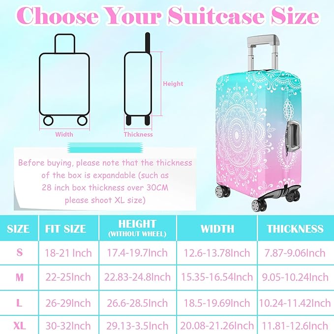 Luggage Cover for Suitcase Elastic Suitcase Cover Protector, Carry On Luggage Sleeve Anti Scratch Travel Essentials Fits 23-26