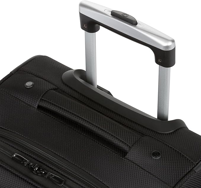 SwissGear Sion Softside Expandable Luggage, Black, Checked-Medium 25-Inch