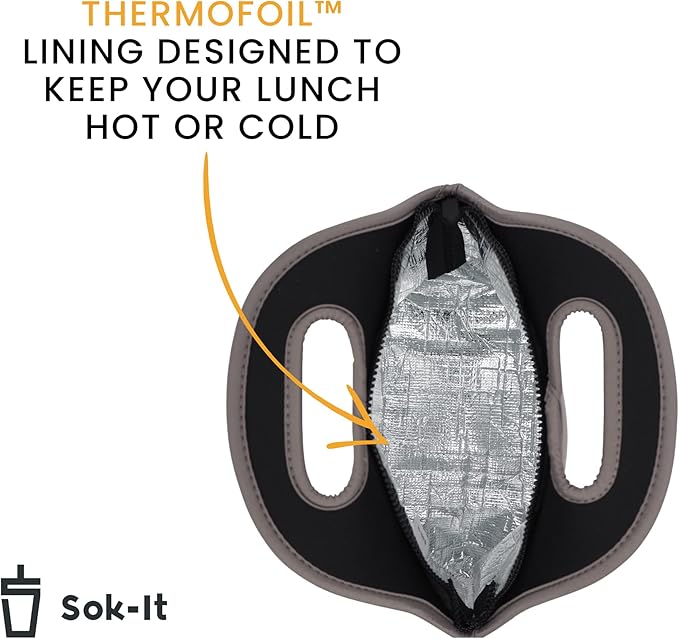 Sok It LunchTote Zippered Bag Insulated Neoprene Caddy (Bloom at Night, X-Large 6.5 Quart Lunch Tote)
