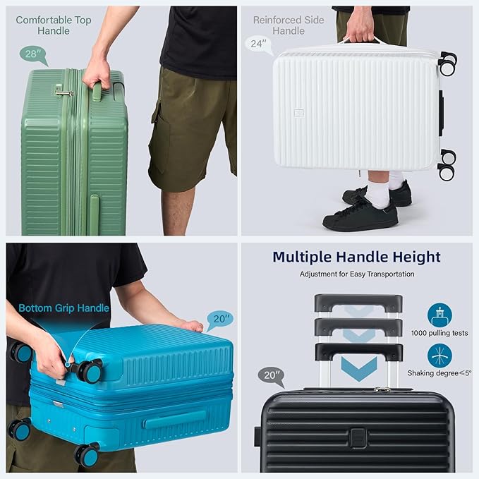 28 Inch Luggage Hard Shell Suitcases, Expandable Travel Checked Luggage 28 Inch, Large Check In Luggage with Spinner Wheels Cup Holder Charger Built in Lightweight Suitcase, Interstellar Blue