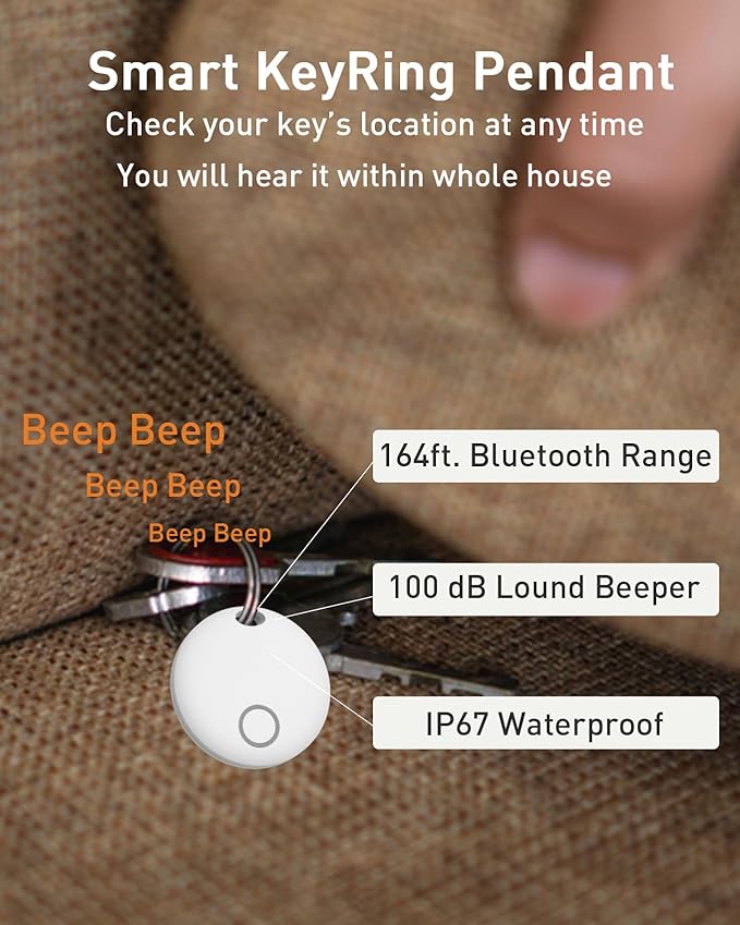Air Tracker Tags-2 Pack [Apple MFi Certified] (iOS Only), Smart Bluetooth Tracker, Compatible with Apple Find My, Item Locator for Keys, Luggage, Wallet, Suitcase, Bags, IP67 Waterproof