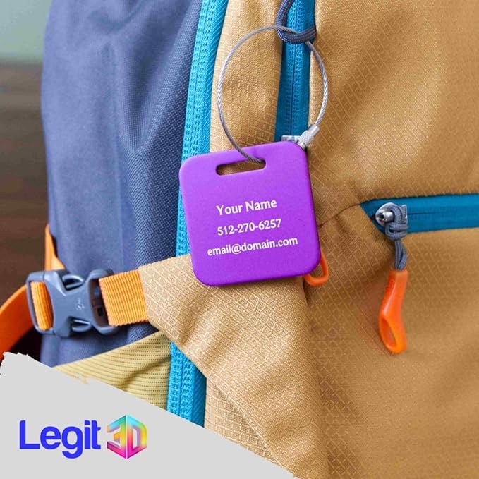 Custom Metal Luggage Tags (3 or 6 Pack) - Personalized Unique Suitcase & Backpack Travel, Durable, Waterproof & Heavy Duty (Black)