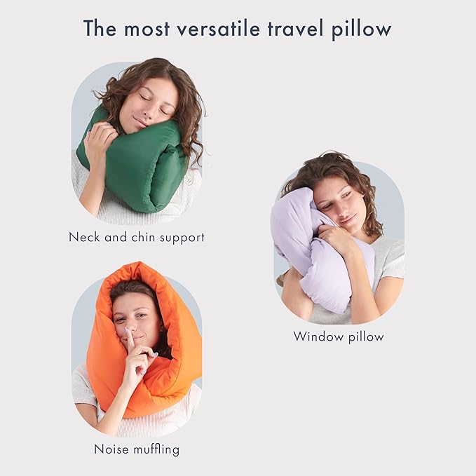 Huzi Infinity Pillow - Travel Neck Pillow - Versatile Soft 360 Support Scarf - Machine Washable - Home Travel Flight Road Trips (Burgundy)