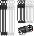 Nearockle Silicone Cable Ties Cord Organizer Cable Management, 16Pcs 4.2" and 7.1" Reusable Cable Organizer Electronic Accessories for Home, Office, Kitchen, School, Travel(Black&White)