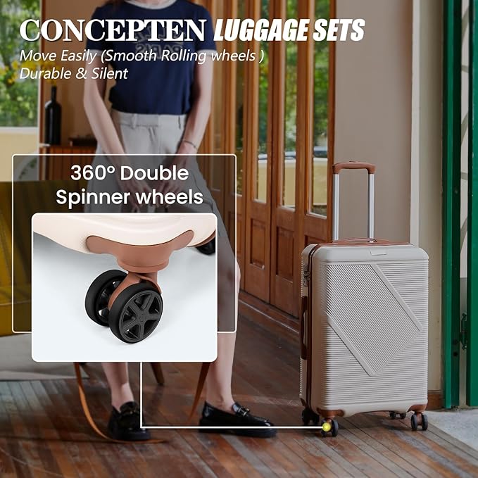 Luggage Sets 5 Piece, Suitcases With Wheels, Lightweight Travel Luggage Set With TSA Lock, ABS Hardshell Carry On Suitcase Set, Tangerine