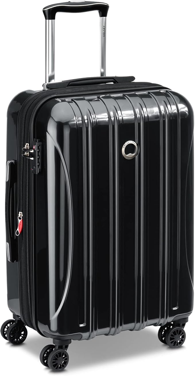 DELSEY PARIS Helium Aero Hardside Expandable Luggage with Spinner Wheels, Black, 3-Piece Set (21/24/28)
