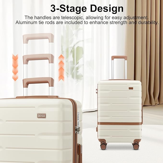 Carry On Luggage Set 22x14x9 Airline Approved， Expandable Hard Shell Suitcase with Spinner Wheels TSA Lock，3 Piece Lightweight Travel Luggage (Navy)