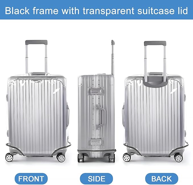 Clear Luggage Cover for 30 inch Suitcase Tsa Approved Thicken PVC Plastic Suitcase Protector Cover for Baggage Travel Waterproof.