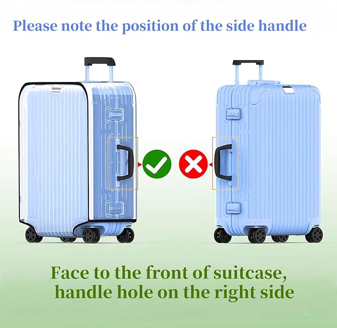Luggage cCover Protector Clear PVC Suitcase Covers for Luggage Thick Transparent Waterproof Suitcase Protector with Large for 20"/24"/28"/30" inch