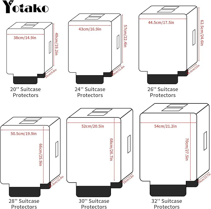Yotako Clear PVC Suitcase Cover Protectors 32 Inch Luggage Cover for Wheeled Suitcase (32'')