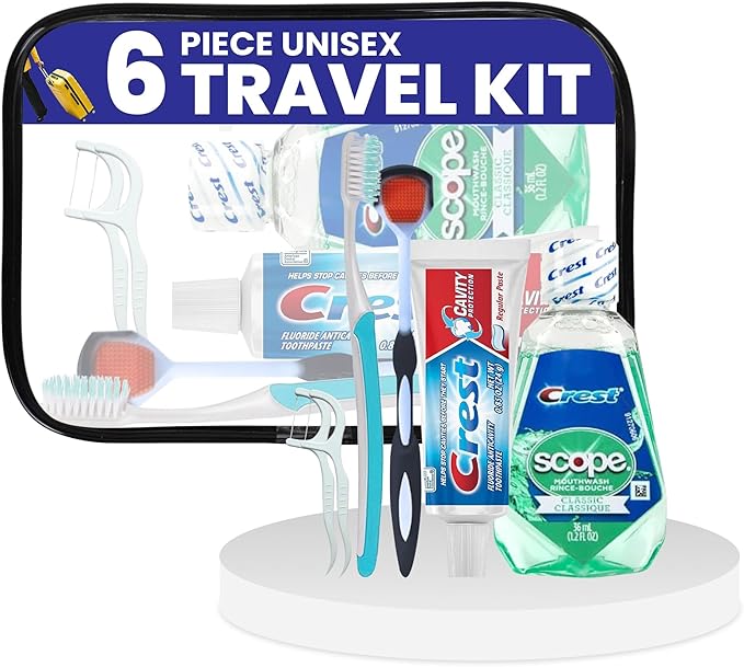 Trektote 6-Piece Travel Size Toothbrush and Toothpaste Set (100 pack) - TSA Approved Toothbrush Travel Kit - Includes Toothpaste and Mouthwash - Dental Oral Care Kit