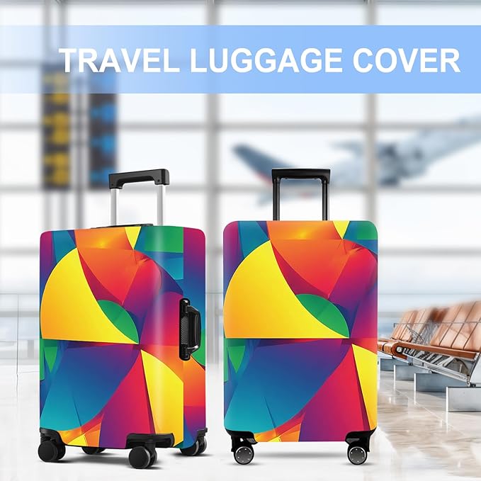 Luggage Cover Washable Suitcase Protector Anti-Scratch,Stretchable Fit for 20-34Inch Luggage Durable Travel Bag Cover with Zipper Closure (Multicolored, L(fits 28-30Inch suitcase))