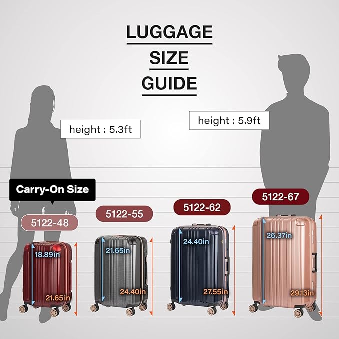 LEGEND WALKER Durable Aluminum Frame Hardside Luggage, 29-inch,ChampagneGold,5122-67-CGD
