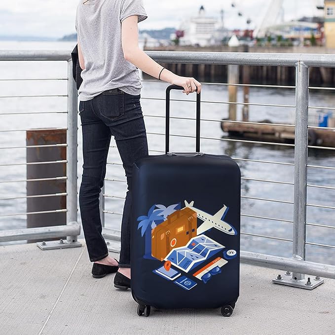 HYPER VENTURE Washable Luggage Cover - Fashion Suitcase Protector Fits 31-32 Inch Luggage (Journey, XL)