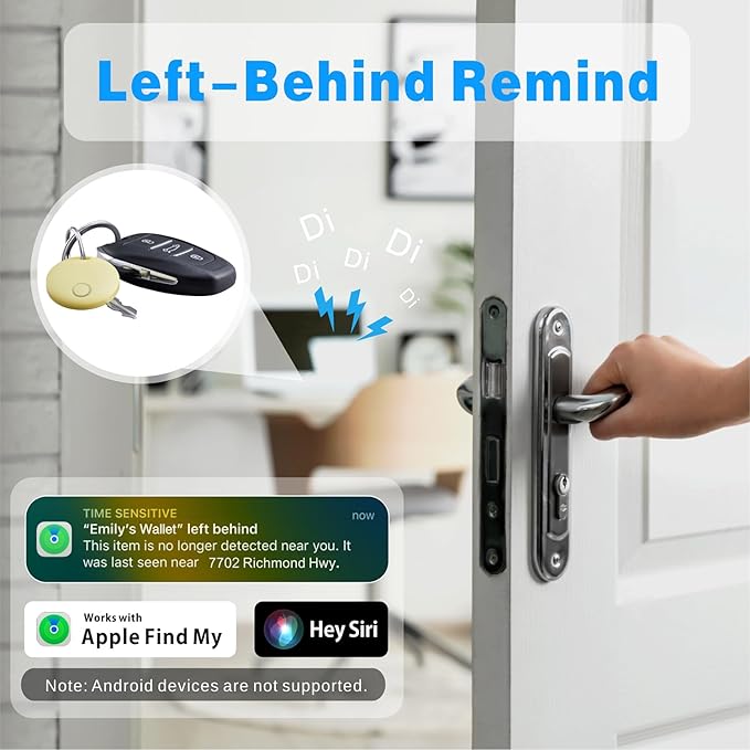 Air Tracker, Smart Bluetooth Tracker Works with Apple Find My (iOS Only), Item Finder Locator for Keys, Luggage, Backpack, IP67 Waterproof, Yellow