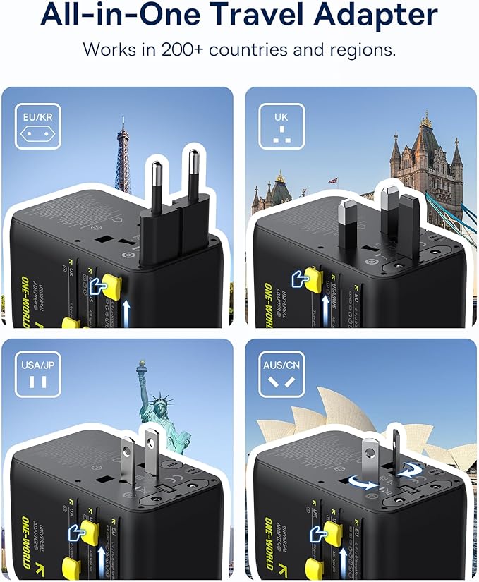 Baseus 70W Universal Travel Adapter and Baseus 60W Retractable USB C Cable