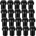 Chumia 6 Pcs Door Stopper Mounted Floor Stops Stainless Steel Cylindrical Stopper Modern Decorative Rubber Bumper Stops Holder Wall Protector for Bottom or Top of Door (Black)
