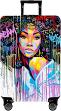 WUJIAONIAO Travel Luggage Cover Baggage Suitcase Cover Protector Skins 18-32 Inch (Graffiti A8, M (for 22-24 inch luggage))