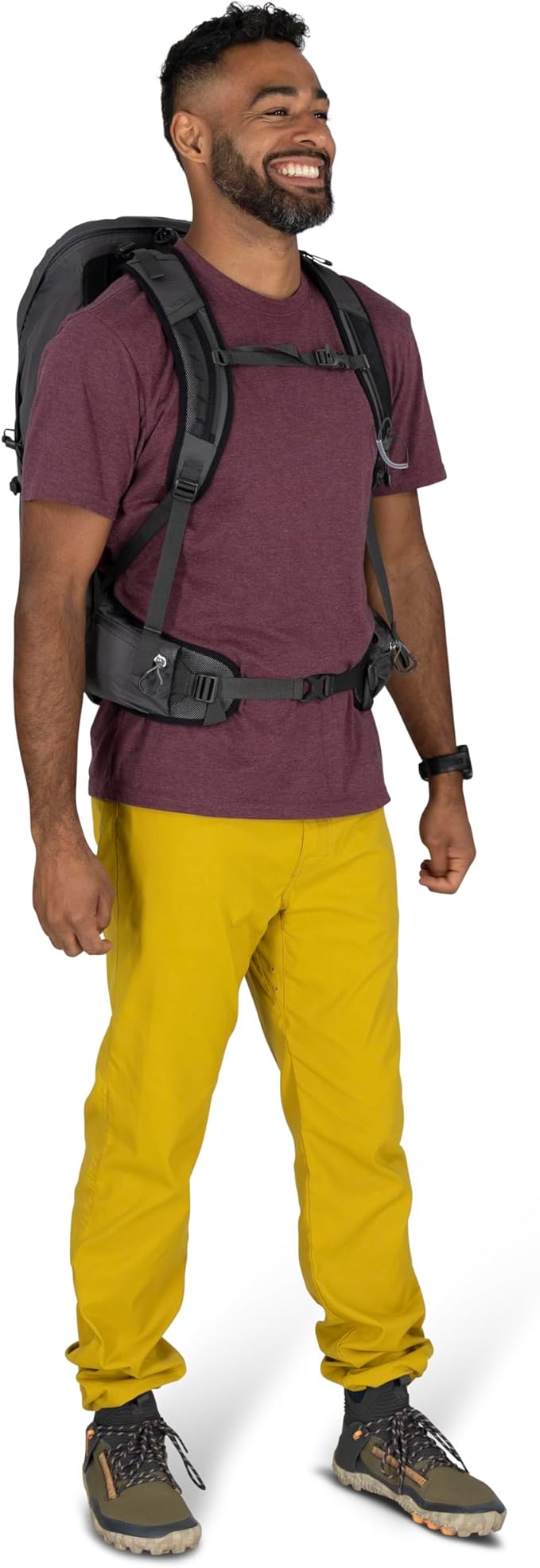 Osprey Talon 26L Men's Lightweight Hiking Backpack with Hipbelt, Black/Coal Grey