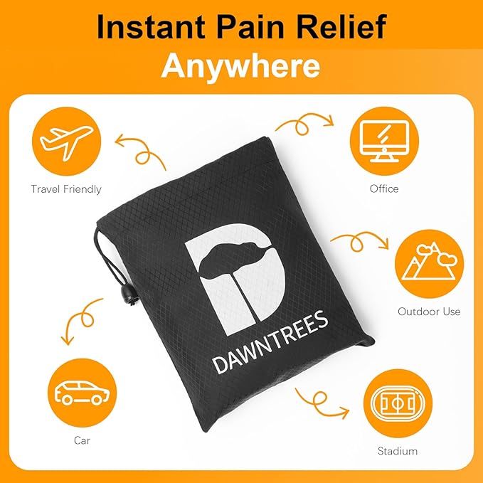 DAWNTREES 2 Pack Inflatable Seat Cushion, Lightweight, Waterproof, Suitable for Office/Home Chair Pad Support and Convenient Seat Cushion for Travel,Car,Outdoor Stadium and Camping,Black