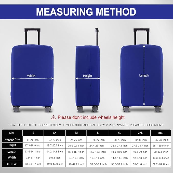 Travel Luggage Cover - Scratch-Resistant Fit 19-31 Inch, Blue, M(24-25 inch)