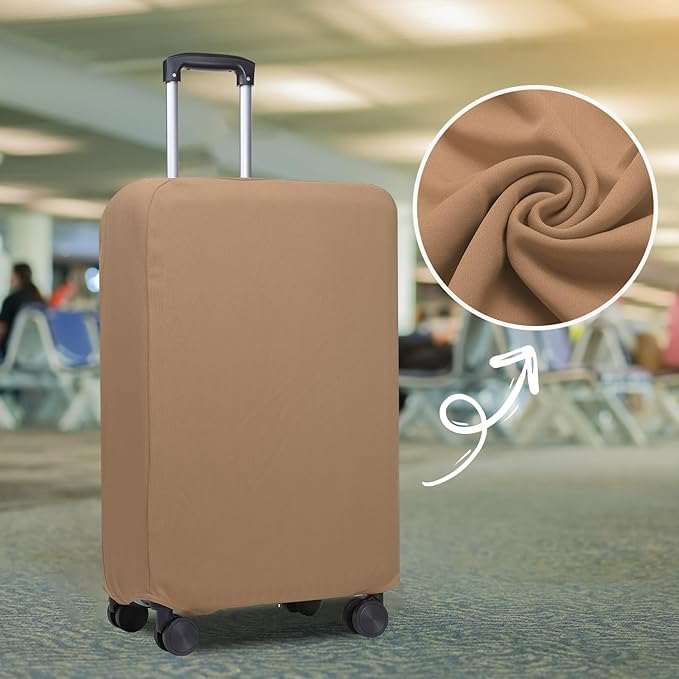 PATIKIL Luggage Cover, Suitcases Covers Elastic Carry on Cover Protector Washable Scratch-Resistant Fits 28-29 Inch Luggage for Travel Business Trips, Khaki