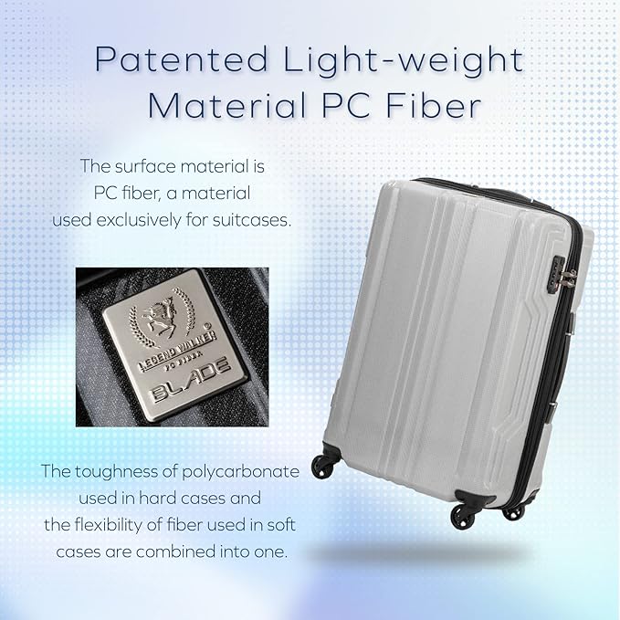 LEGEND WALKER BLADE-Ultralight PC Fiber Luggage 26-inch, White Carbon, 5604-59-WHCB