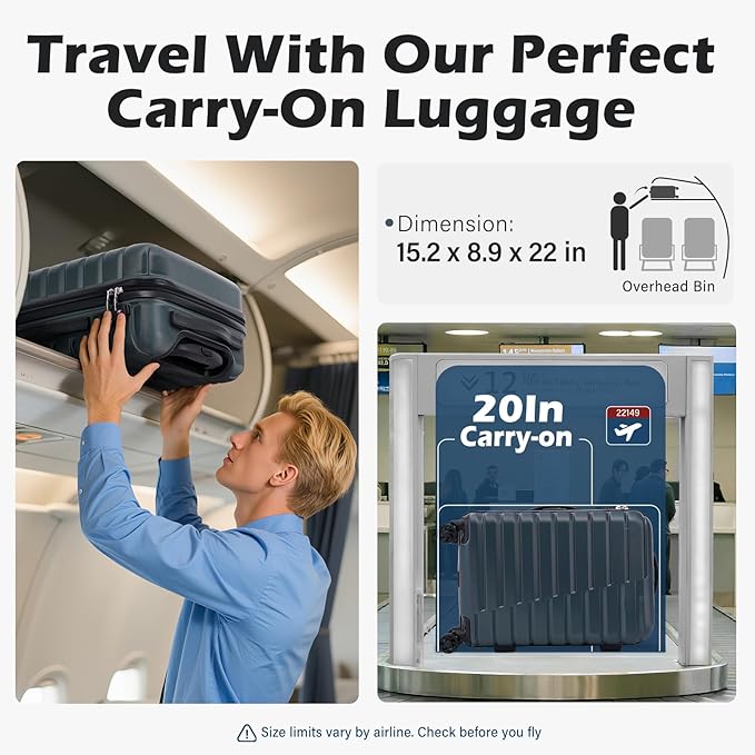 Coolife 20-Inch Small Carry on Hardside PC+ABS Spinner TSA Lock Telescopic Luggage Handle（20in-brown）