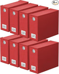 SpaceAid 8 Pack Bed Sheet Organizers and Storage, Foldable Sheet Organizer for Linen Closet, Sheets Set Folder Keeper with Window XL (Queen & King Size) Bedding Container (Red, 8 Pack)