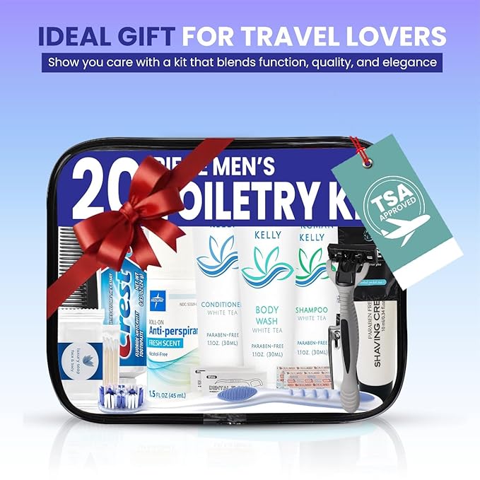 Trektote Bulk Hygiene Kit For Men And Women – (100 Pack) 20 Piece Set Of Travel Size Toiletries, TSA Compliant, Bulk Travel Essentials, Includes Shampoo And Conditioner, Body Wash, Toiletry Bag & More
