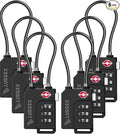 LUGGEX TSA Locks for Luggage, Suitcase Locks TSA Approved, Luggage Locks, Ease of Use & Durable(Black,6 Pack)