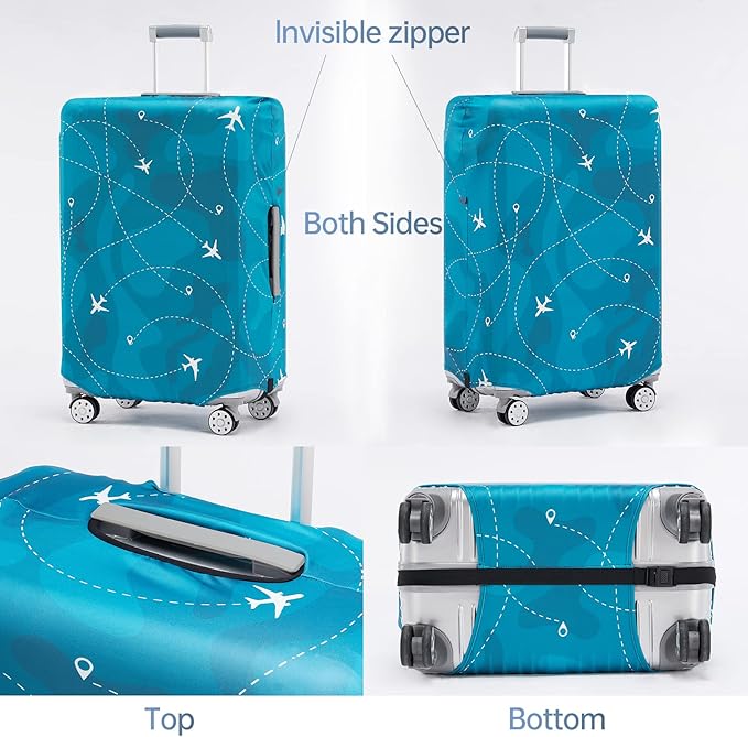 Travelkin Luggage Covers With Tag For Suitcases Tsa Approved,Suitcase Covers Protector Fit 18-32 Inch Luggage L(26-28inch suitcase)