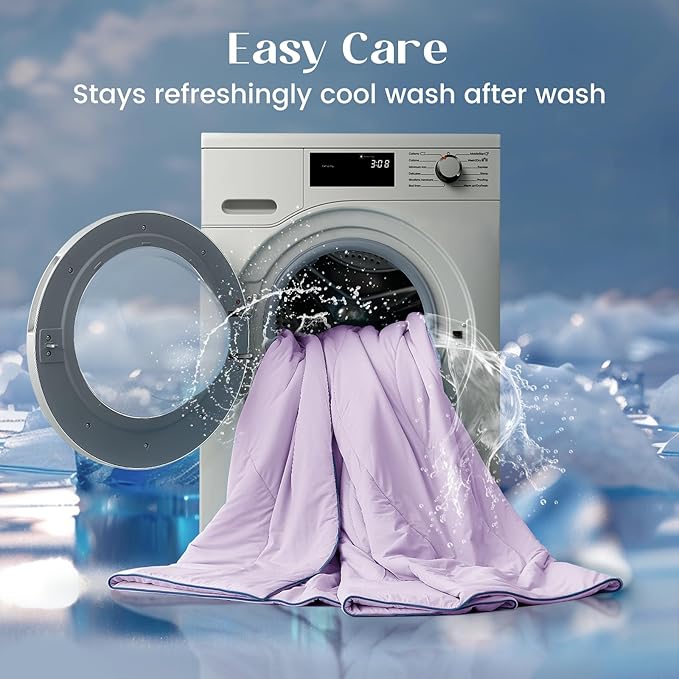 Dream Valley® Outlast® Deepsleep Cooling Comforter, King Size, NASA-Grade Space Technology Cooling Blanket for Hot Sleepers Night Sweats, Q-Max > 0.45 Aerocool™ Breathable, Lavender Fog, 106"x90"