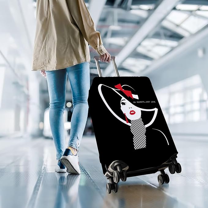 Travel Luggage Cover Suitcase Protector Fits 18-32 Inch Wheel Covers PatternedTravel Related Items Flower Luggage Protector Elastic L