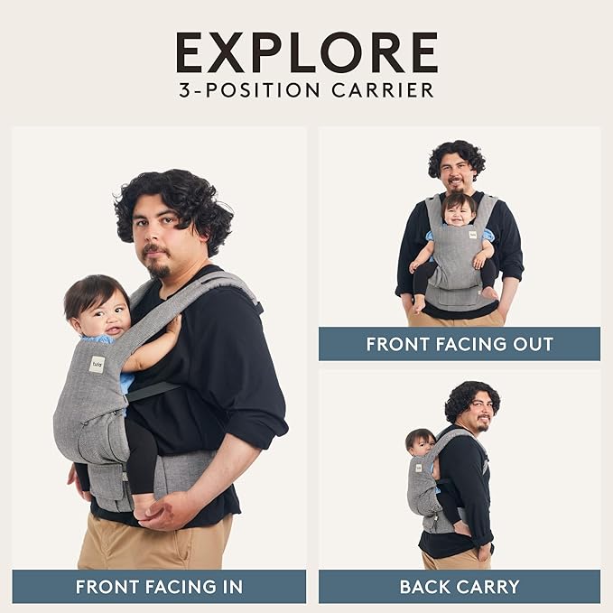 Baby Tula Explore Carriers - Breathable Baby Carrier Newborn to Toddler - Adjustable Toddler Carrier - Multiple Ergonomic Positions Front and Back - Ergonomic Fit for 7-45 lb - Hemp, Mariam
