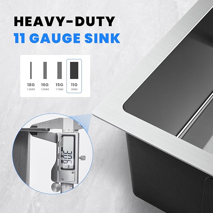 POPFLY 20×17 Inch Undermount Kitchen Sink, Small Wet Bar Prep Sink, 18 Gauge Stainless Steel Single Bowl 9 Inch Deep Rv Sink, Brushed Fregadero De Cocina