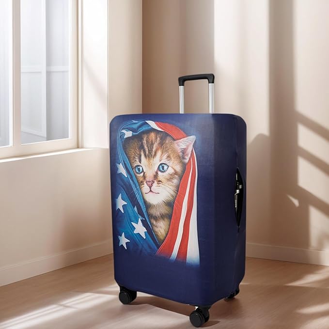 WUJIAONIAO Travel Luggage Cover Baggage Suitcase Cover Protector Skins 18-32 Inch (Cat A, S (for 18-20 inch luggage))