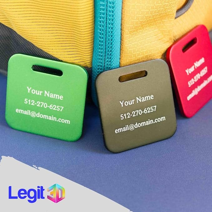 Custom Metal Luggage Tags (3 or 6 Pack) - Personalized Unique Suitcase & Backpack Travel, Durable, Waterproof & Heavy Duty (Black)