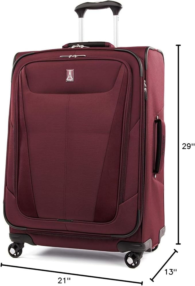 Travelpro Maxlite 5 Softside Expandable Checked Luggage with Spinner Wheels, Lightweight, 29-Inch — Burgundy