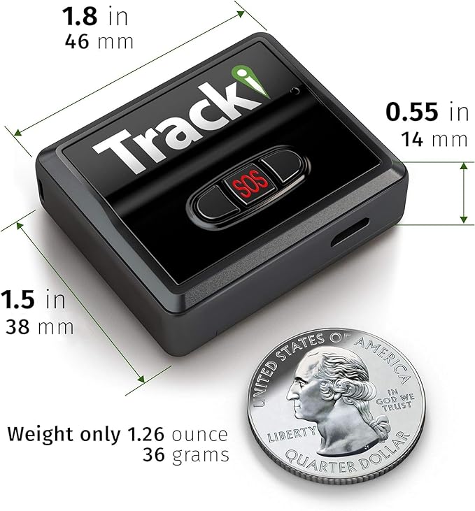 Tracki GPS Tracker for Vehicles, Car, Kids. Subscription Needed. US-Made Tech. 4G LTE GPS Tracking Device. Unlimited Distance, US & Worldwide. Small (Tracker) (Tracker 2 Years Subscription Incl.)