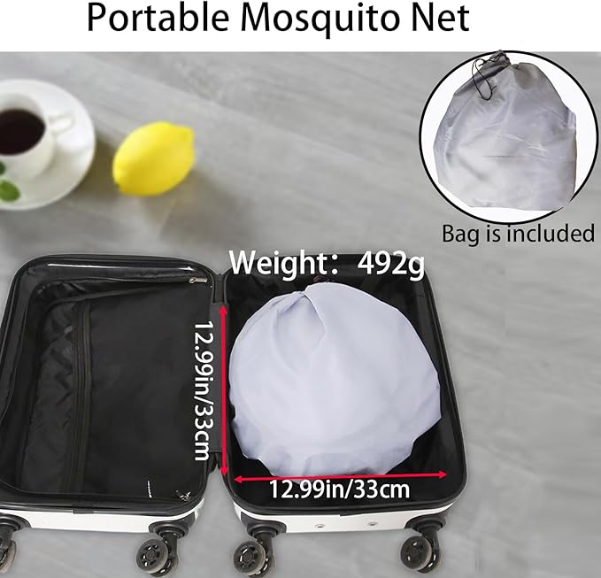 CMINGJ Large Pop Up Mosquito Tent, Portable Foldable Mosquito Net with Bottom for Bed, Camping, Travel, Patio, Suitable for Outdoor Indoor (78 * 28 * 27inch) (Orange Bottom & Top)