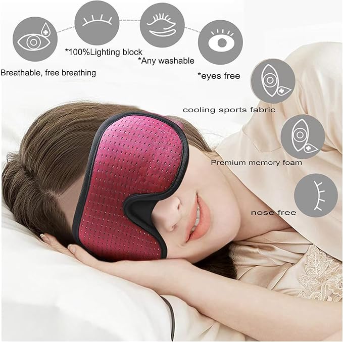 Sleep Mask for Men and Women 3D Contoured Eye Mask Patented Adjustable Light Blocking Night Mask for Sleeping (Grey)