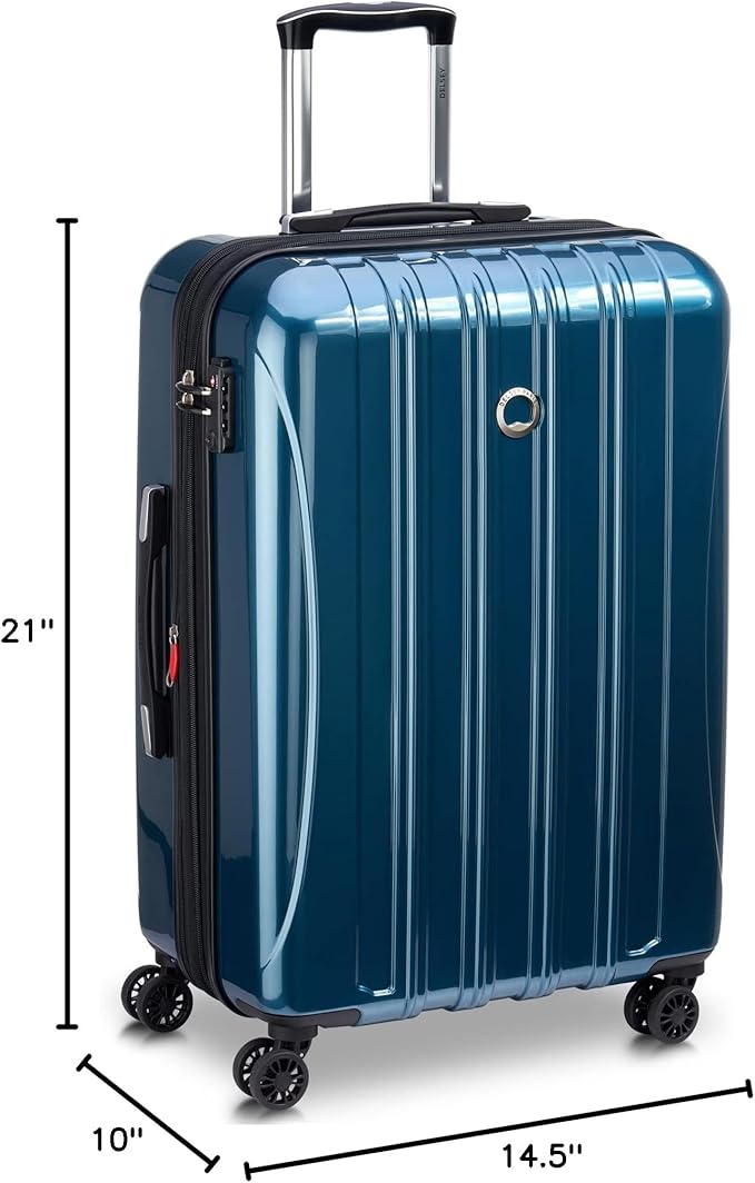 DELSEY PARIS Helium Aero Hardside Expandable Luggage with Spinner Wheels, Teal, Carry-On 21 Inch