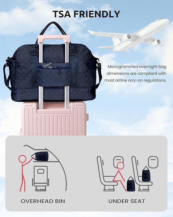 Birthday Gifts for 6 7 8 9 10 11 12 13 Year Old Girls-Duffle Travel Bags, Personalized Weekender Bag, Monogram Overnight Bag for Women, Travel Bag with Makeup Bag Gifts for family (Letter Z)