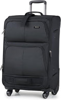 Hanke 28 Inch Softside Expandable Luggage with Spinner Wheels,Check Large Luggage Rolling Suitcase Travel Luggage with TSA Approved,Black