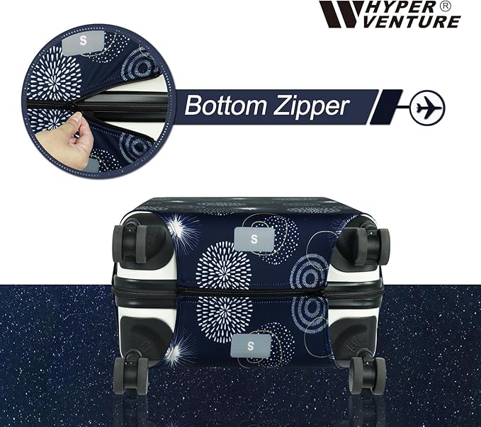 HYPER VENTURE Washable Luggage Cover - Fashion Suitcase Protector Fits 27-30 Inch Luggage (Sparkler, L)
