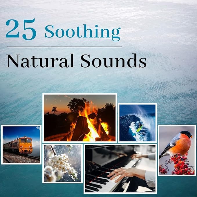 White Noise Sound Machine with 25 Soothing Natural Sounds Rechargeable Battery Portable for Travel 32 Volume Levels 5 Timers Compact Size for Baby Kids Adults Sleeping (Black-Upgrade)