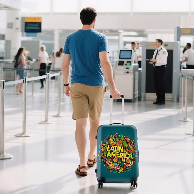 WUJIAONIAO Travel Luggage Cover Baggage Suitcase Cover Protector Skins 18-32 Inch (US-Area, S (for 18-20 inch luggage))