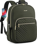LOVEVOOK Laptop Backpack for Women, Travel Computer Work Bags with 17-inch Laptop Compartment, College School Student Bag Teen Backpacks For Girls, Outdoor Carry On Backpack Purse, Army Green